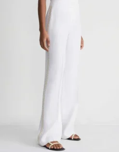 Hot Lafayette 148 New York Linen Hand Crochet Sullivan Pant White