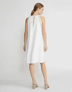 Discount Lafayette 148 New York Linen Hand Crochet Swing Dress White
