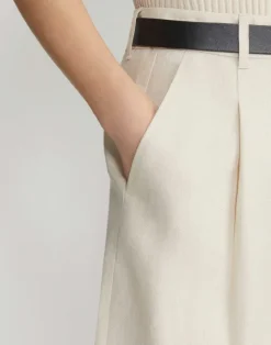 Online Lafayette 148 New York Linen Jefferson Pleated Short Ink