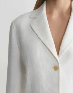 Clearance Lafayette 148 New York Linen Three Pocket Blazer White