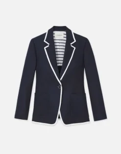 Best Lafayette 148 New York Linen Tipped Blazer Ink