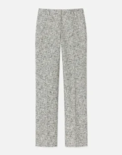 Hot Lafayette 148 New York Linen-Cotton Boucl Tweed Gates Pant Black Multi