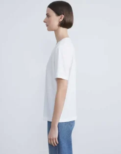New Lafayette 148 New York Linen-Cotton Jersey V-Neck Tee Taupe