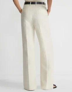New Lafayette 148 New York Linen-Viscose Gates Pant Yellow Yarrow