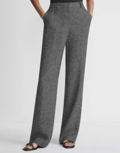 Best Lafayette 148 New York Marled Linen Basketweave Gates Pant Black Multi
