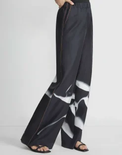 Discount Lafayette 148 New York Martha Madigan X L148 Print Silk Twill Riverside Pant Black Multi