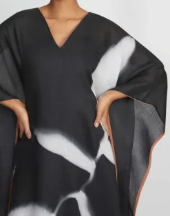 Hot Lafayette 148 New York Martha Madigan X L148 Print Sustainable Voile Kaftan Black Multi
