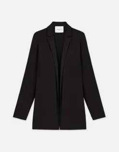 Best Lafayette 148 New York Matte Jersey Open Front Jacket Black