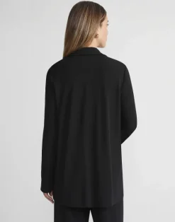 Best Lafayette 148 New York Matte Jersey Open Front Jacket Black