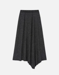 Online Lafayette 148 New York Merino Wool-Silk Sequin Knit Skirt Black Metallic