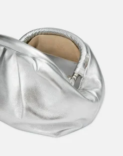 Online Lafayette 148 New York Metallic Nappa Leather Pochette Silver