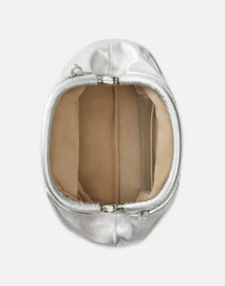 Online Lafayette 148 New York Metallic Nappa Leather Pochette Silver
