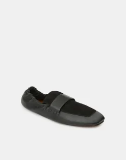 Best Lafayette 148 New York Nappa Leather & Suede Packable Loafer Black