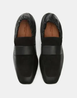 Best Lafayette 148 New York Nappa Leather & Suede Packable Loafer Black