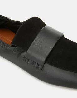 Best Lafayette 148 New York Nappa Leather & Suede Packable Loafer Black