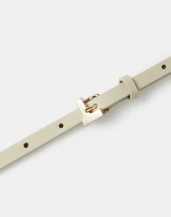 Online Lafayette 148 New York Nappa Leather L Beam Skinny Belt Almond