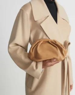 New Lafayette 148 New York Nappa Leather Pochette Camel