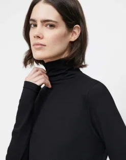 Outlet Lafayette 148 New York Nouveau Jersey Turtleneck Black