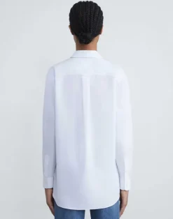 Online Lafayette 148 New York Organic Cotton Poplin Oversized Shirt Golden Medallion