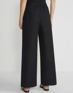 New Lafayette 148 New York Organic Cotton Poplin Riverside Pant Black