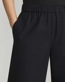 New Lafayette 148 New York Organic Cotton Poplin Riverside Pant Black
