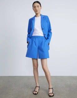 Sale Lafayette 148 New York Organic Cotton Poplin Riverside Short White