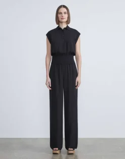 Clearance Lafayette 148 New York Organic Silk Crepe De Chine Perry Pant Cloud