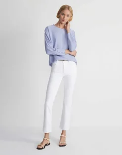 New Lafayette 148 New York Organic Silk Georgette Button Sleeve Blouse Wild Bluet