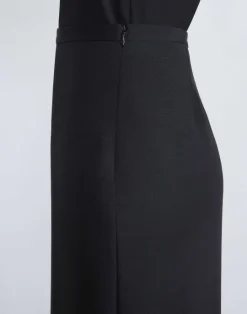Clearance Lafayette 148 New York Organic Silk Stretch Crepe De Chine Skirt Black