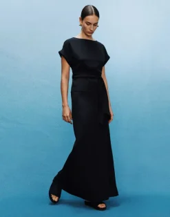 Clearance Lafayette 148 New York Organic Silk Stretch Crepe De Chine Skirt Black