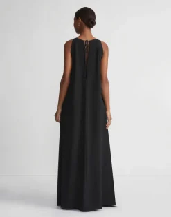 Hot Lafayette 148 New York Organic Silk Stretch Georgette A-Line Gown Black