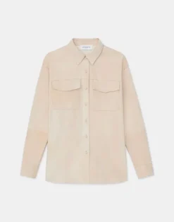 Hot Lafayette 148 New York Paperfine Suede Shirt Jacket Dune