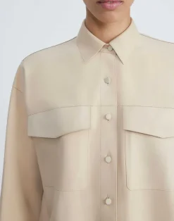 Hot Lafayette 148 New York Paperfine Suede Shirt Jacket Dune