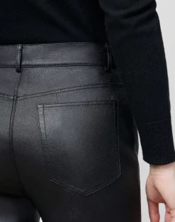 Clearance Lafayette 148 New York Reeve Pant In Silky Stretch Nappa Black