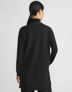 Online Lafayette 148 New York Responsible Fine Gauge Merino & Organic Silk Georgette Cardigan Black
