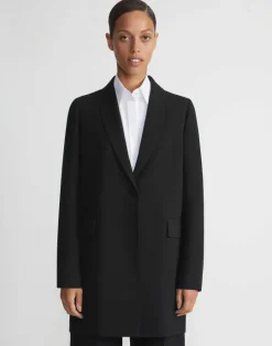 Best Lafayette 148 New York Responsible Finesse Crepe Shawl Collar Jacket Black