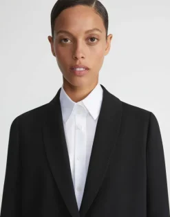 Best Lafayette 148 New York Responsible Finesse Crepe Shawl Collar Jacket Black