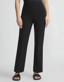 Clearance Lafayette 148 New York Responsible Matte Crepe Foley Flared Pant Black