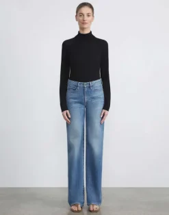New Lafayette 148 New York Responsible Matte Crepe Turtleneck Sweater Black
