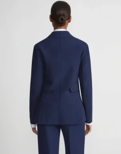 Discount Lafayette 148 New York Responsible Wool Nouveau Crepe Chore Jacket Midnight Blue