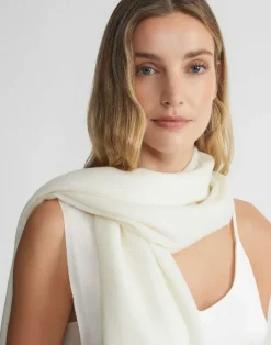 Outlet Lafayette 148 New York Sequin Wool Shawl Ivory