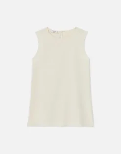 Lafayette 148 New York Silk Crepe De Chine Sleeveless Blouse Cloud