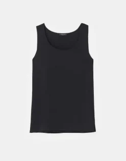 Best Lafayette 148 New York Silk Double Georgette Sleeveless Blouse Deep Ivy