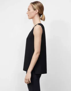 Best Lafayette 148 New York Silk Double Georgette Sleeveless Blouse Deep Ivy