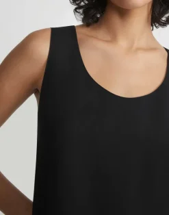 Best Lafayette 148 New York Silk Double Georgette Sleeveless Blouse Deep Ivy