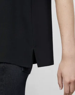 Best Lafayette 148 New York Silk Double Georgette Sleeveless Blouse Deep Ivy