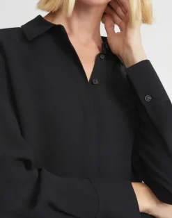 Clearance Lafayette 148 New York Silk Georgette Button Blouse Cloud