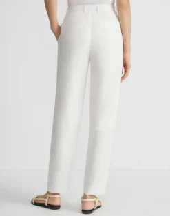 New Lafayette 148 New York Silk-Linen Macdougal Pant Alabaster