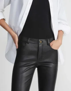 Discount Lafayette 148 New York Silky Stretch Nappa Leather Mercer Pant Beet