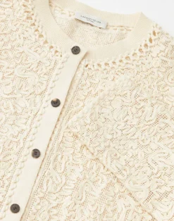 Online Lafayette 148 New York Soutache Embroidered Cotton Cardigan Creme Fraiche